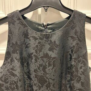 Carmen Marc Valvo jacquard print gown with peplum